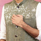 Mint Silk Blend Party Wear Men's Jacket