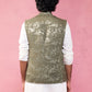 Mint Silk Blend Party Wear Men's Jacket