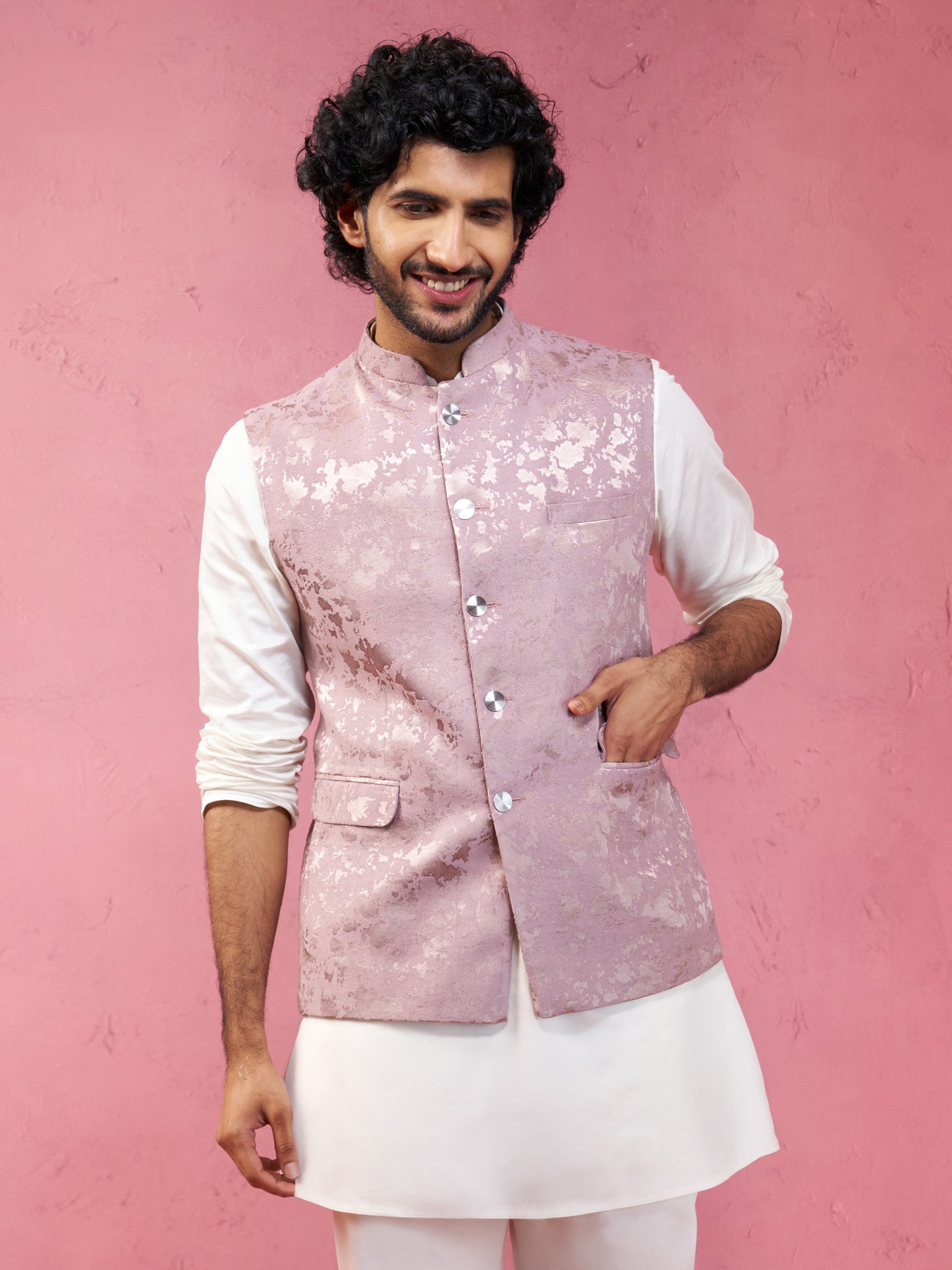 Onion Silk Blend Party Wear Men's Jacket