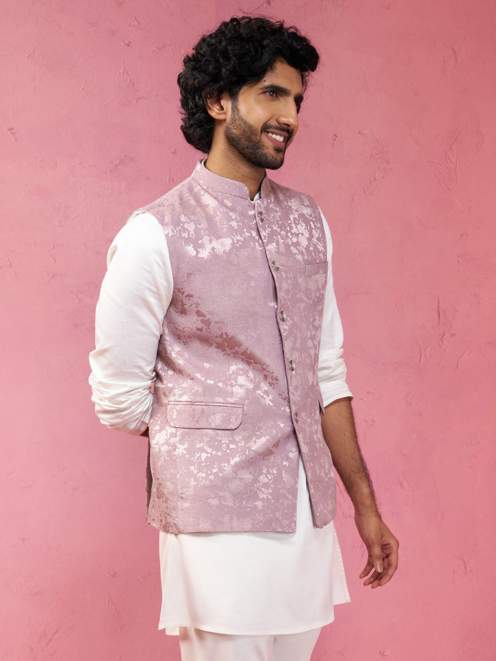 Onion Silk Blend Party Wear Men's Jacket