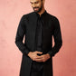 Black Silk Blend Festival Wear Men's Jacket