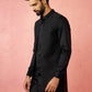 Black Silk Blend Festival Wear Men's Jacket