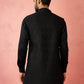 Black Silk Blend Festival Wear Men's Jacket
