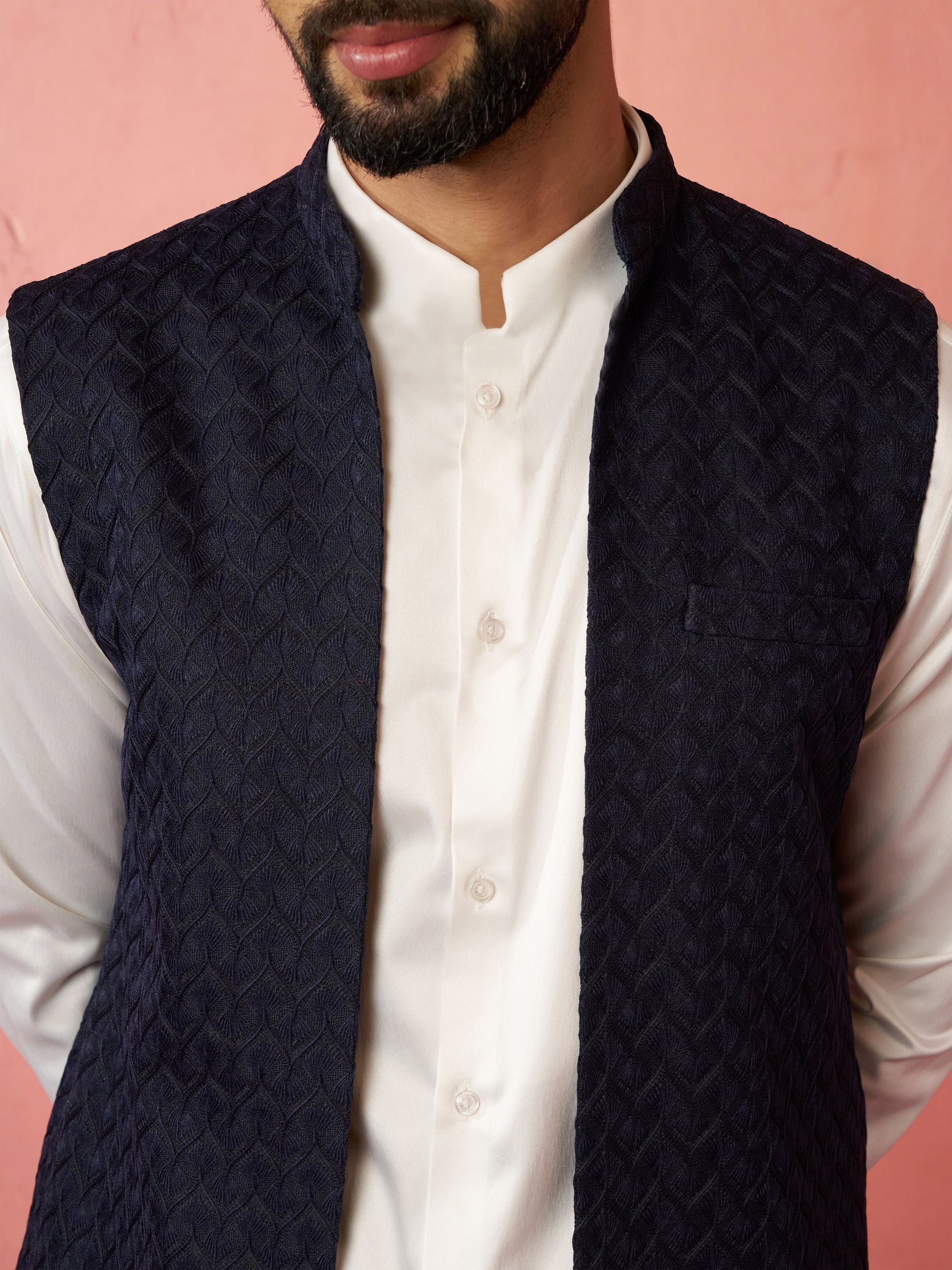 Blue Silk Blend Festival Men's Jacket