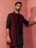 Wine Silk Blend Weadding Wear Men's Jacket