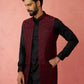 Wine Silk Blend Weadding Wear Men's Jacket