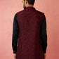 Wine Silk Blend Weadding Wear Men's Jacket