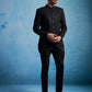 Black Silk Blend Festival Men's Jacket Set