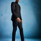 Black Silk Blend Festival Men's Jacket Set