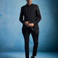 Black Silk Blend Festival Men's Jacket Set
