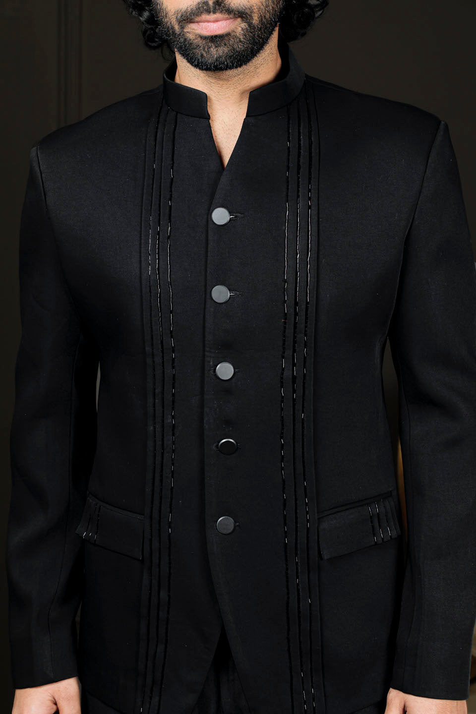 Stylist Black Silk Blend Festival Men's Jacket