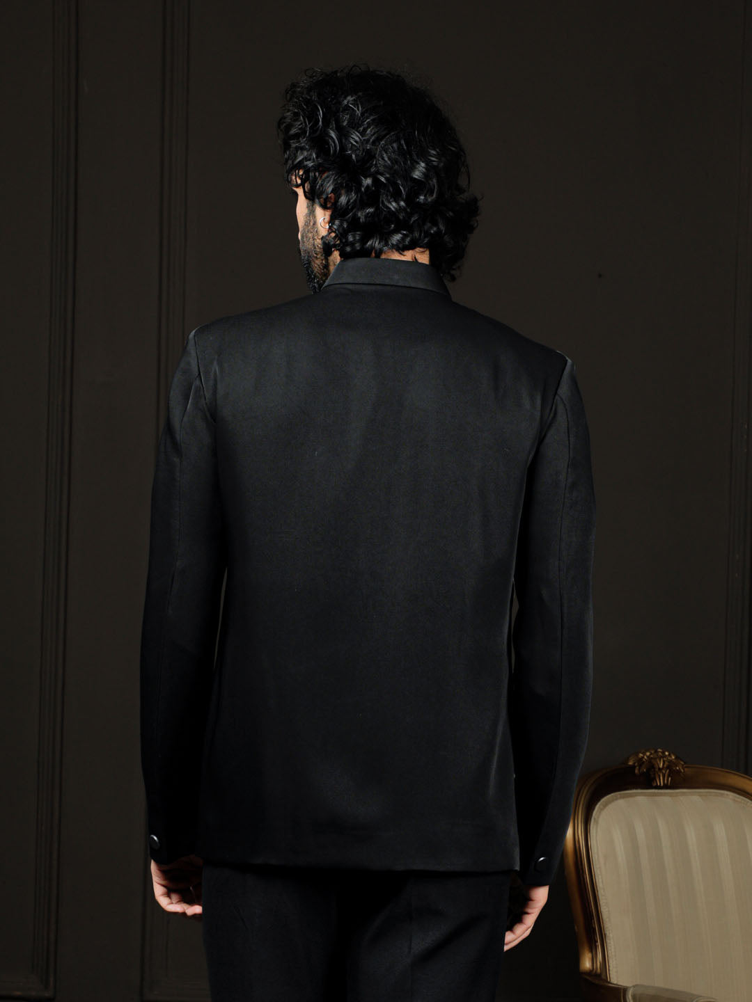 Stylist Black Silk Blend Festival Men's Jacket