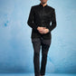 Black Silk Sequins Festival Men's Jacket Set