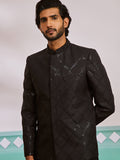 Black Silk Zig Zag Sequins Festival Men's Jacket