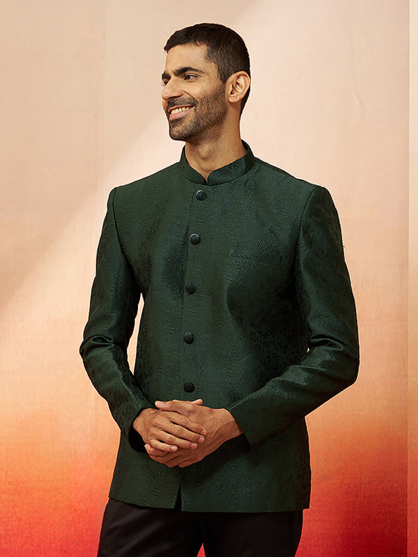 Brown Silk Blend Festival Men's Jacket