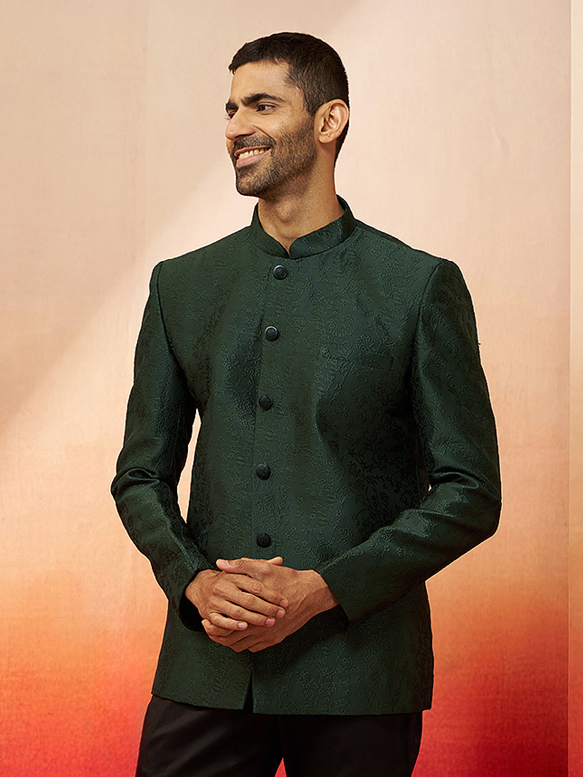 Brown Silk Blend Festival Men's Jacket