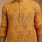 Mustard Silk Blend Party Wear Men's Kurta