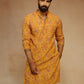 Mustard Silk Blend Party Wear Men's Kurta