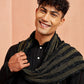 Black Silk Wedding Wear Men'S Kurta Set With Dupatta