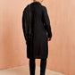 Black Silk Wedding Wear Men'S Kurta Set With Dupatta