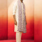 Cream Men's Kurta Set With Pashmina Digital Print Dupatta