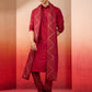 Black Silk Blend Festival Men's Kurta Set with Dupatta
