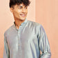 Olive Green Silk Wedding Wear Men'S Kurta Set