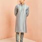 Olive Green Silk Wedding Wear Men'S Kurta Set