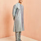Olive Green Silk Wedding Wear Men'S Kurta Set