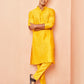 Yellow Silk Wedding Wear Men'S Kurta Set