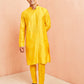 Yellow Silk Wedding Wear Men'S Kurta Set