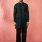 Bottle Green Georgette Navratri Wear Men'S Kurta Set