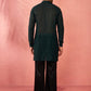 Bottle Green Georgette Navratri Wear Men'S Kurta Set
