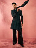 Maroon Georgette Navratri Wear Men'S Kurta Set With Dupatta