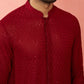 Maroon Georgette Navratri Wear Men'S Kurta Set
