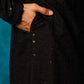 Black Rayon Festival Wear Men's Kurta Set