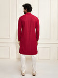 Maroon Rayon Festival Wear Men's Kurta Set