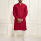 Maroon Rayon Festival Wear Men's Kurta Set