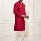 Maroon Rayon Festival Wear Men's Kurta Set
