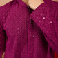 Purple Rayon Wedding Wear Men'S Kurta Set