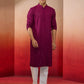 Purple Rayon Wedding Wear Men'S Kurta Set