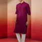 Purple Rayon Wedding Wear Men'S Kurta Set