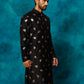 Black Cotton Blend Wedding Men's Kurta