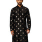 Black Cotton Blend Wedding Men's Kurta