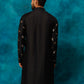 Black Cotton Blend Wedding Men's Kurta