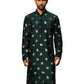 Green Cotton Blend Wedding Men's Kurta