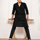 Black Cotton Blend Wedding Men's Kurta Set
