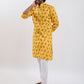 Yellow Cotton Blend Festival Men's Kurta Set