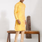 Men's Yellow Silk Blend Kurta