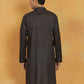 Men's Black Cotton Kurta